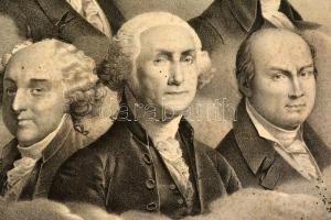 1828 Az Egyesült Államok Elnökei. Nagyméretű kőnyomat. Paszpartuban. Leipzig Industrie Comptoir / Pr...