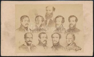 cca 1870 A Batthyány-kormány tagjai, fénynyomat, 6,5×10,5 cm