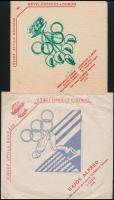 cca 1960-1970 A berlini és athéni olimpiák emlékére a dorogi József Attila Bányász Művelődésház által kiadott szalvéták, 2 db