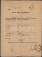 1943-1944 Versenylovakkal, ügetőversenyzéssel kapcsolatos iratok, származási bizonyítványok, marhalevelek, 8 db