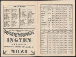 1927 Tárcanaptár az 1927. évre, pengőátszámítási táblázatokkal