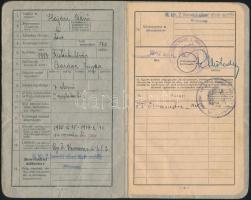 1935 Katonai igazolványi lap, bejegyzésekkel