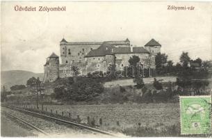 Zólyom, Zvolen; Vár, vasúti sínek. Kapható Gerson Mórnál / castle, railway tracks, TCV card (EK)