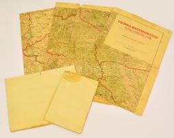 1940 Csonka Magyarország fűrésztelepei. Egyedi készítésű, nagyméretű térkép több részre esett állapotban