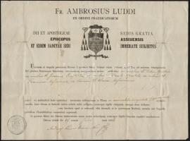 1906 Assisi, Szentek védelmező közbenjárását kérő okmány