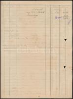 1909 Factura fémművek és lámpagyár, díszes fejléces számla okmánybélyeggel