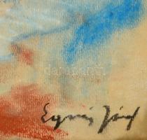 Egry jelzéssel: Csónakok. Pasztell, papír, üvegezett keretben, 28×39 cm