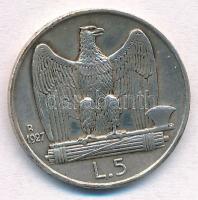 Olaszország 1927R  5L Ag "III. Viktor Emánuel" T:1-
Italy 1927R 5 Lire Ag "Vittorio ...