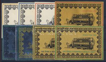 1966 100 éves a budapesti közúti vasút 8db nagyalakú gyufacímke