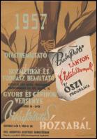 1957, 1959 A KISZ rendezvényeinek kisplakátja, 2 db (Rózsabál, Tavaszi Csokor), 24x17 cm