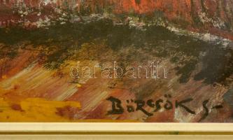 Börtsök jelzéssel: Parasztház. Vegyes technika, papír, 28×20 cm