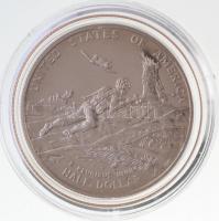 Amerikai Egyesült Államok 1993S 1/2$ Cu-Ni "II. Világháború 50. évforduló" tanúsítvánnyal ...
