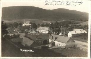 1935 Kluknó, Klukenau, Kluknava; látkép, templom / general view, church. photo