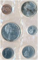 Kanada 1966. 1c Br + 5c Ni + 10c Ag + 25c Ag + 50c Ag + 1$ Ag forgalmi sor fóliatokban T:1- patina Canada 1966. 1 Cent Br + 5 Cents Ni + 10 Cents Ag + 25 Cents Ag + 50 Cents Ag + 1 Dollar Ag coin set in foil packing C:AU patina