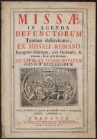 1758 Nagyszombat, Missae in agenda defunctorum tantum deservinetes, ex missali romano..., 6p