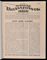 1933 Magyar Úriasszonyok Lapja, X. évf. 1-18. sz. Szerk.: Kertész Béla. Kopottas félvászon-kötésben