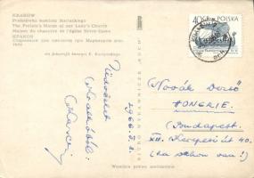 1966 Lakat Károly labdarúgó edző által írt képeslap