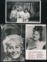 cca 1961 Honthy Hanna (1893-1978) színésznő, 1 db fotó, 2 db fotólap, különböző méretben