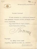 1935 Kozma Miklós belügyminiszter által írt levél