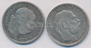 1895KB-1896KB 1K Ag "Ferenc József" (2x) T:2- patina
Adamo K5