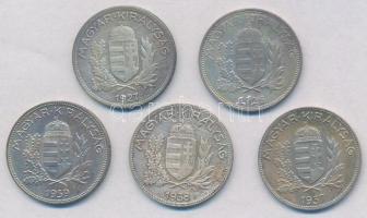 1926-1939. 1P Ag (5xklf) Teljes sor! T:1-,2,2-