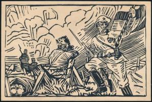 3 db fametszet, papír, jelzettek, az egyik Diskay Lenke, különböző méretben