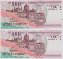 2006. 500Ft "50. évforduló 1956. október 23." (2x) "EB" és "EC" soroza...
