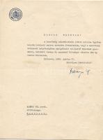 1946 Bárányos Károly közellátásügyi miniszter aláírása