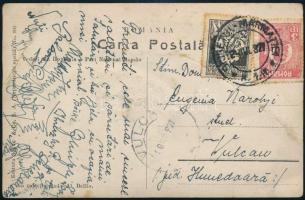 1927 Levelezőlap Károlyi Eugénia részére megküldve, barátai aláírásaival, román nyelven