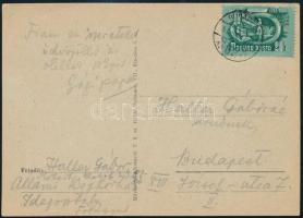 1951 Haller Gábor gróf (?-?) saját kézzel írt levelezőlapja feleségének a közkórház idegosztályáról