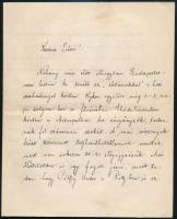 1919 Bogyay Arthur (?-?) repülős őrnagy kézzel írt levele azonosítatlan személynek, 4 p.