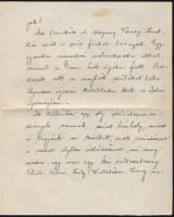 1919 Bogyay Arthur (?-?) repülős őrnagy kézzel írt levele azonosítatlan személynek, 4 p