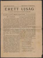 1921 Az Érett Újság 1. száma (és egyben utolsó), a sátoraljaújhelyi rk. főgimnázium 1921-ben leérettségizett diákjainak emléklapja, ritka!