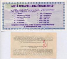 Románia 1950. 100L sorsjegy + 1999. 10.000L sorsjegy T:I-
Romania 1950. 100 Lei lottery ticket + 19...