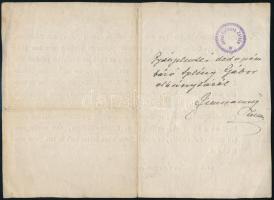 1818 Báró Splényi Gábor (1734-1818) altábornagy német nyelvű gyászjelentése, hátoldalán dédunokája, ...