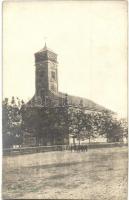 1922 Örkény, Római katolikus templom, cserkészek csoportképe, hátoldalon aláírások cserkészektől. photo + 9. SZ. O. R. E. Cserkészcsapat Budapest