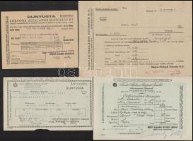 cca 1937 5 db különféle biztosítási papír