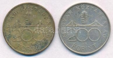 1993-1994. 200Ft Ag "MNB/Deák" (2x) T:2 erős patina