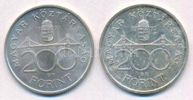 1992-1993. 200Ft Ag "MNB" (2x) T:1-