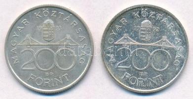 1992-1993. 200Ft Ag "MNB" (2x) T:1-,2
