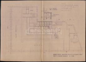 Borostyánkőy László 2 db tervrajza a Bp. XIII. Sallay Imre u. 21-ből