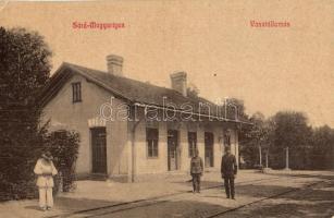 Sárd-Magyarigen, Sard-Ighiu; Vasútállomás, vasutasok. W. L. 3169. / railway station, railwaymen (EK)
