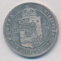 1871KB 1Ft Ag "Ferenc József / Középcímer" Körmöcbánya T:2 ph. 
Hungary 1871KB 1 Forint A...