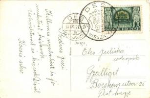 Dés, Dej; látkép, templom / general view, church + 1940 Dés visszatért So. Stpl. (EK)