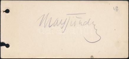 Uray Tivadar (1895-1962) színész aláírása papírlapon