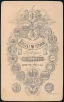 cca 1890 Orczy Elek báró (1843-1916) portréja, keményhátú fotó Goszleth István budapesti műterméből,...