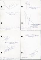 1980 A Real Madrid 5 labdarúgójának aláírása (Juanito, Isidro, Camacho, Pineda, Sabido) 4 lapon