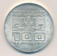 Ausztria 1976. 100Sch Ag "Innsbruck - XII. téli olimpia / Lesikló sánc" T:1-
Austria 1976...