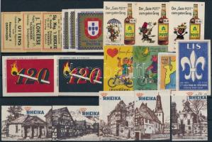 60 db régi gyufacímke 2 db stecklapra rendezve, számos érdekességgel, jó állapotban