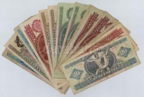 15db-os vegyes magyar forint bankjegy tétel, közte 1949. 100Ft és 1957. 20Ft T:III,III-